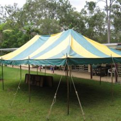 Striped Roof Peg & Pole Marquee